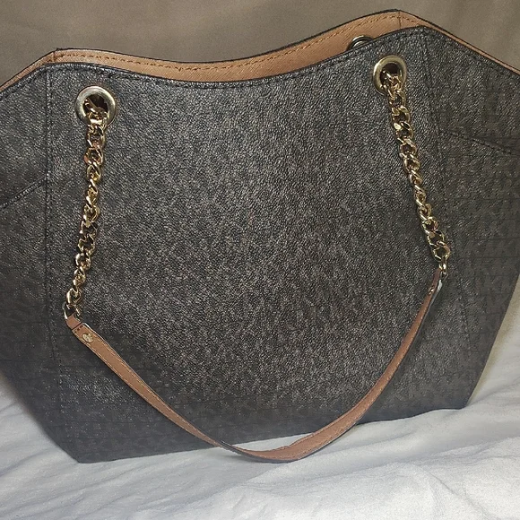 Michael Kors Dark Brown Tote with Gold Accents - Picture 12 of 12